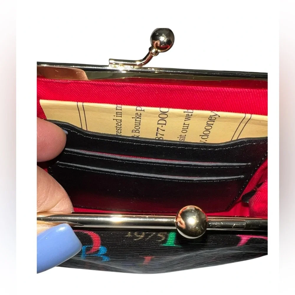 Dooney & Bourke Black with Multicolor Logo Clutch - Picture 9 of 11